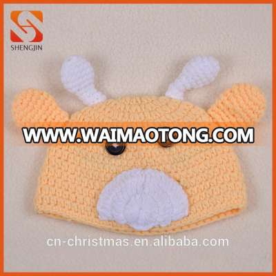 Lovely soft comfortable newborn crochet baby hat 100% handmade knitted hat for christmas decoration