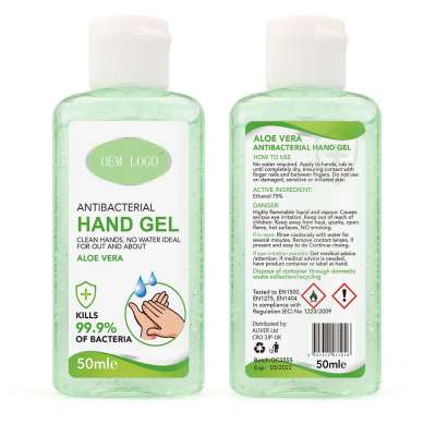 SJ1242 Classic kill 99.9% bacteria clean hand gel no water aloe 70% alcohol hand sanitizer